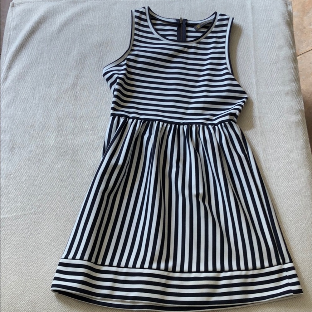 Express white and navy blue dress
